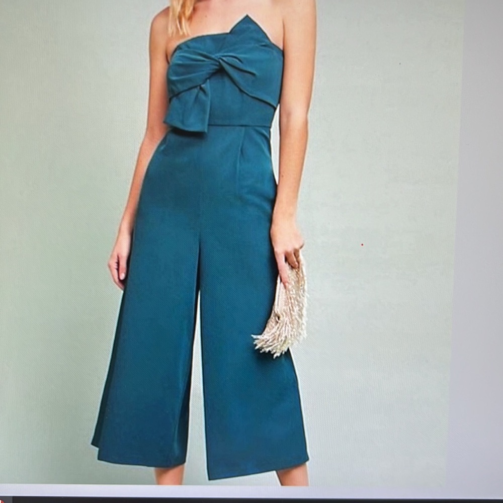 Strapless Pantsuit - Capri Length - Olive Green Size Large
